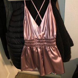Purple/Pink Silky Romper